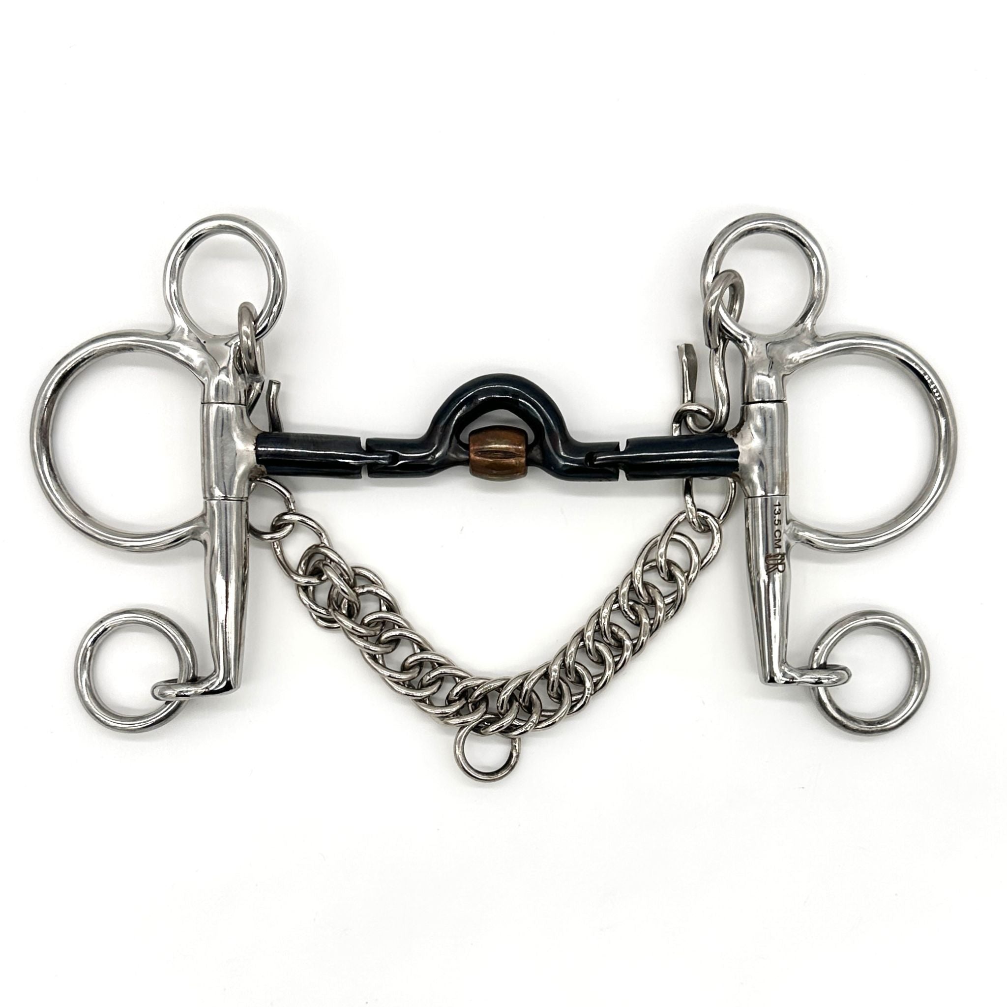 Pelham Lozenge Sweet Iron Curb Bit With Stainless Steel Curb Chain - Horse Riding Equipment