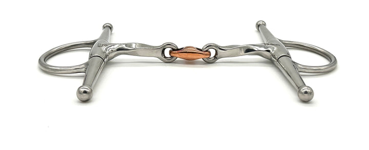 Embout De Mors Snaffle AJ Tack - French Link Incurvé - Anneaux œuf